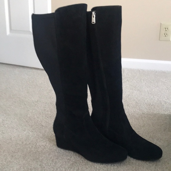 womens tall black suede boots